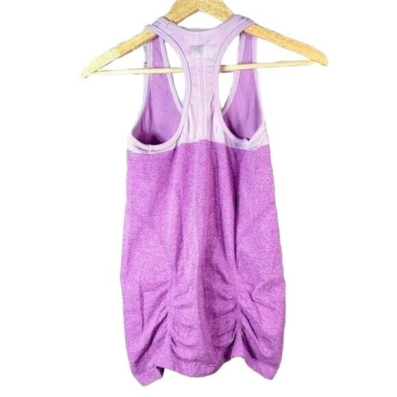 Athleta Tank Top Purple Small Ruched Racerback #982945 Athletic Fast Track - Picture 4 of 6